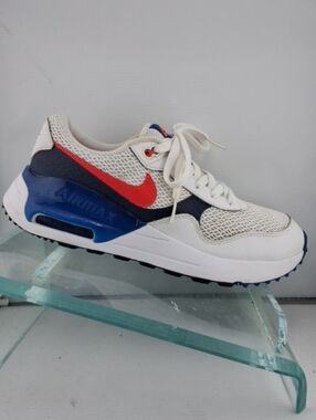 Nike Kids Air Max Sneaker in White, Red & Blue